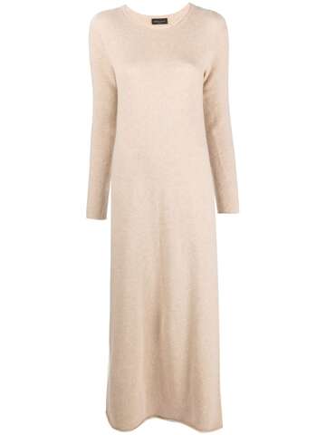 roberto collina round-neck knitted long dress - neutrals