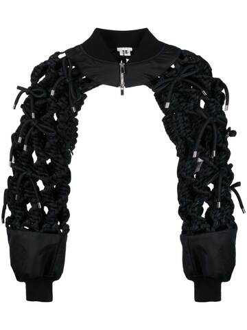 noir kei ninomiya sparkle flowers bomber-sleeve jacket - black