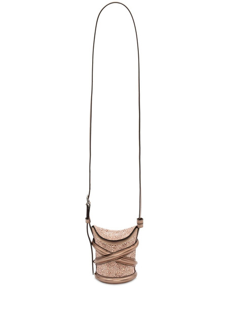 ALEXANDER MCQUEEN The Curve Micro Leather Shoulder Bag in gold / rose