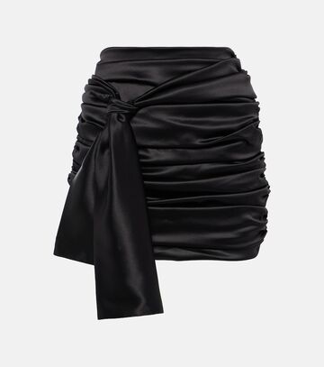 dolce&gabbana ruched silk-blend satin miniskirt in black