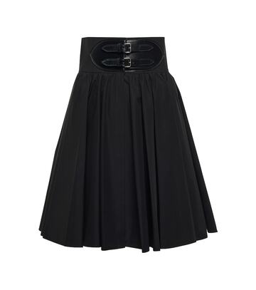 Alaïa Belted cotton skirt in black