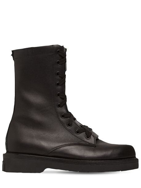 VALENTINO GARAVANI 40mm Leather Combat Boots in black