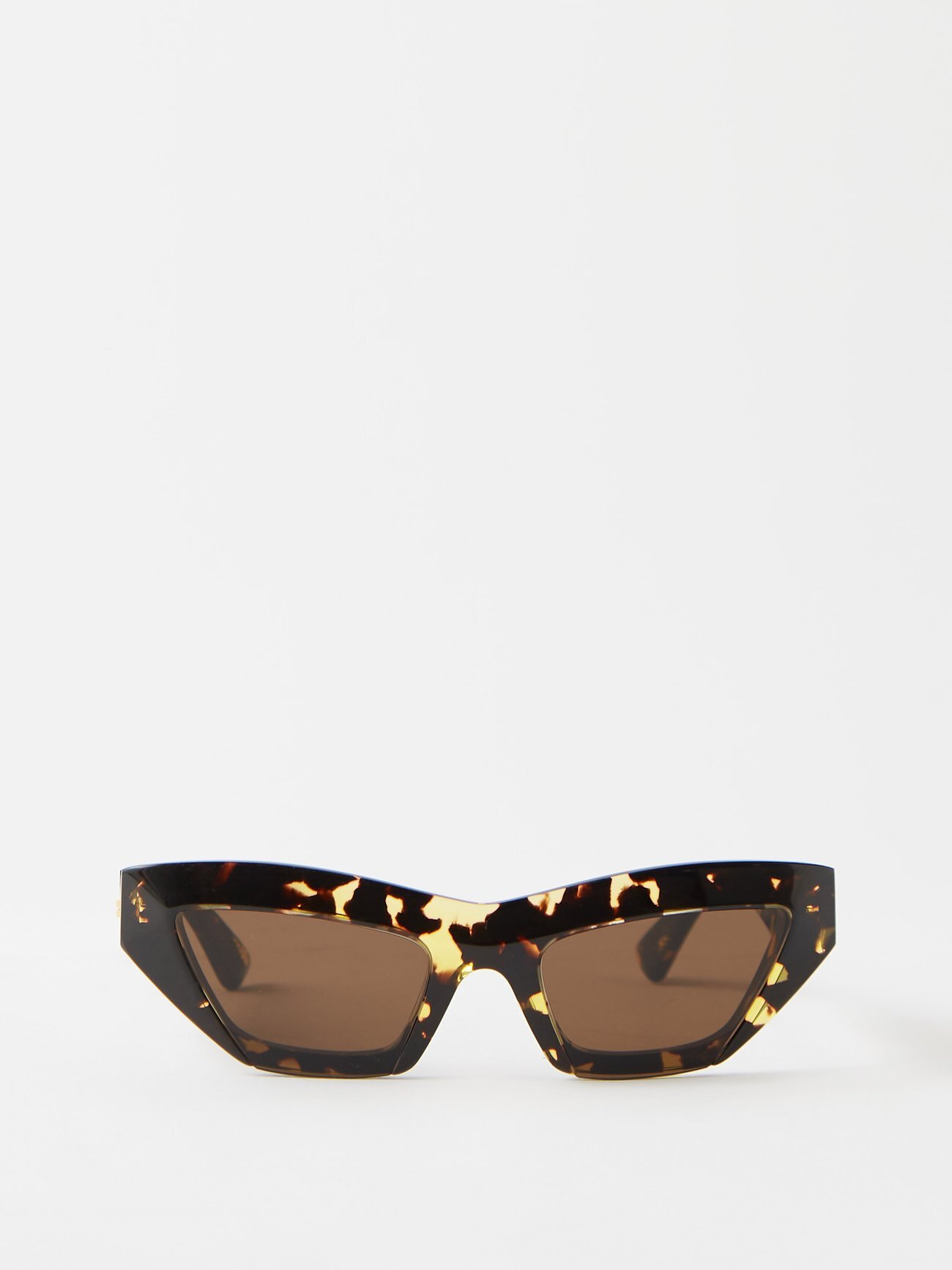 Bottega Veneta Eyewear - Cat-eye Tortoiseshell-acetate Sunglasses - Womens - Black Brown