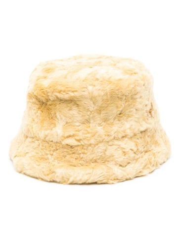 ruslan baginskiy faux-fur bucket hat - neutrals