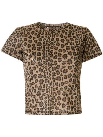 Fendi Pre-Owned leopard print mesh T-shirt in brown