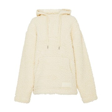ami paris fleece hoodie in ivory