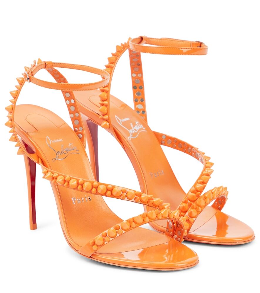 Christian Louboutin Exclusive to Mytheresa â Mafaldina Spikes 100 leather sandals in orange