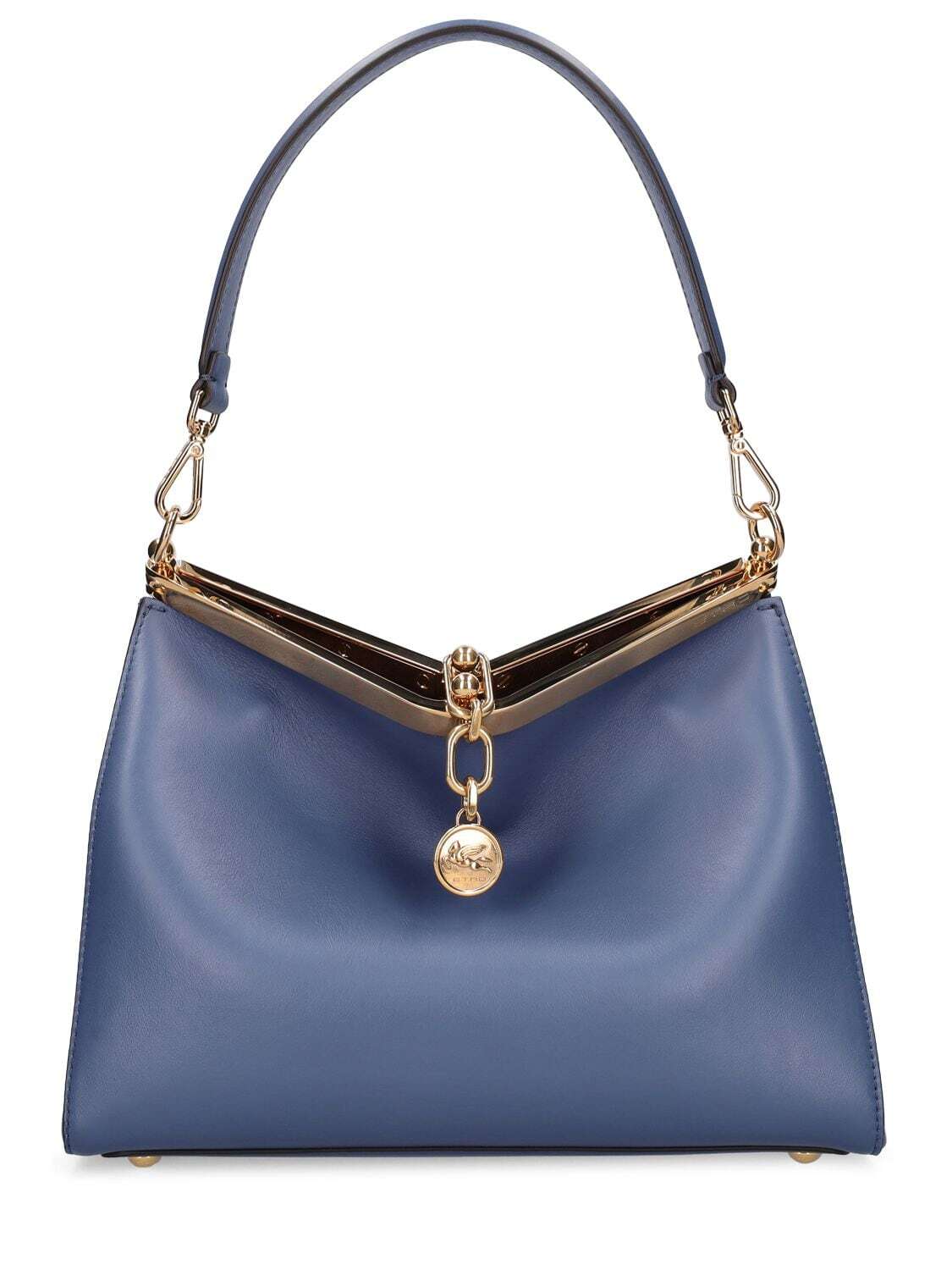 ETRO Medium Vela Leather Shoulder Bag in blue