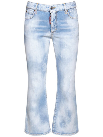 DSQUARED2 Flared Low Rise Cropped Denim Jeans