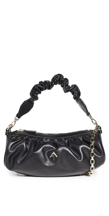 MANU Atelier Ruched Cylinder Chain XX Bag in black