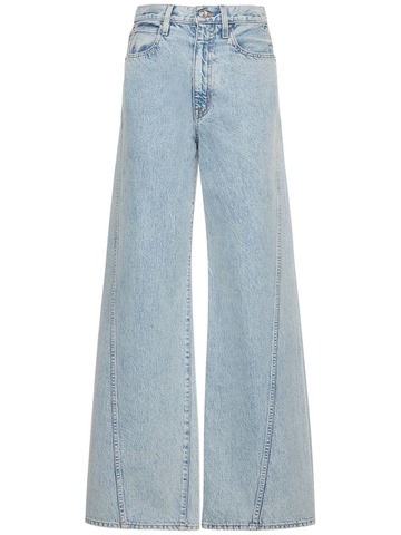 SLVRLAKE Eva Cotton Denim Wide Jeans in blue