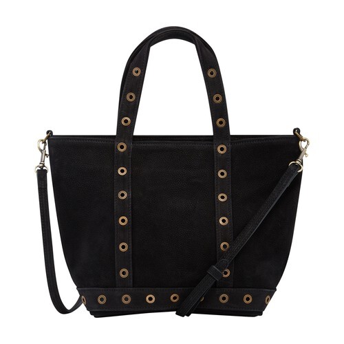 Vanessa Bruno Small Nubuck and Eyelets Cabas tote in noir
