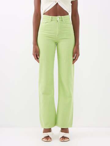 wandler - rose corduroy straight-leg trousers - womens - green