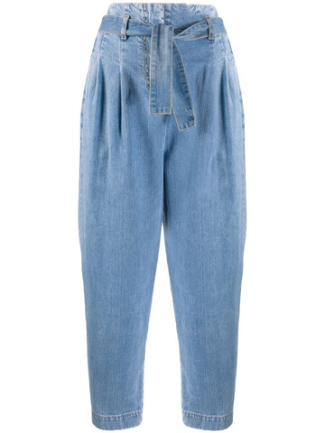 Wandering paperbag-waist tapered jeans in blue