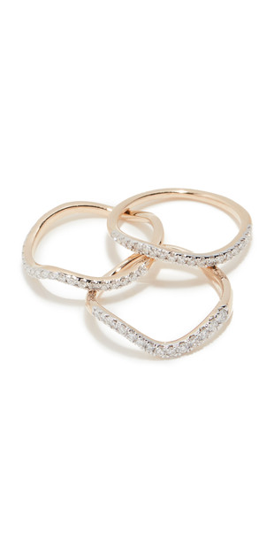 Adina Reyter Pave Wave Rings in gold / yellow