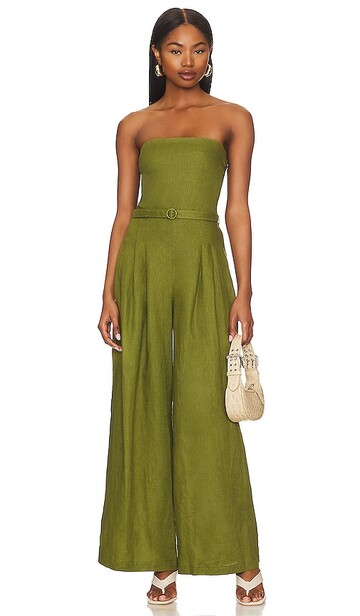 faithfull the brand alegrias jumpsuit in olive in green