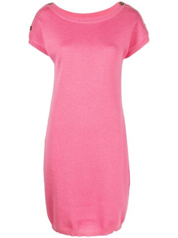 saint laurent pre-owned short-sleeve knitted dress - pink