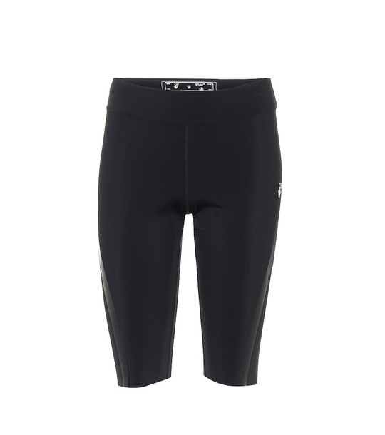 Off-White High-rise stretch-jersey shorts in black