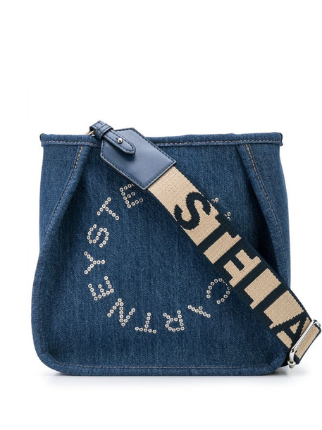 Stella McCartney Stella Logo denim shoulder bag in blue