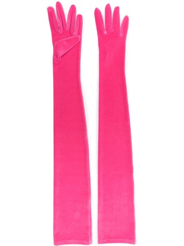 alexandre vauthier velvet-effect opera-length gloves - pink