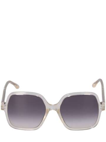 ISABEL MARANT Oversize Squared Acetate Sunglasses in grey / yellow