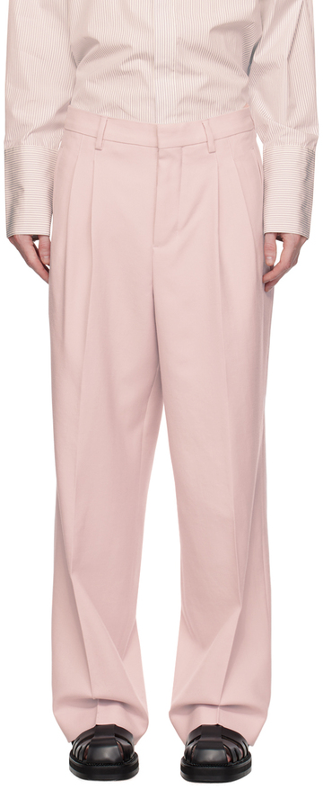 ami paris pink straight fit trousers