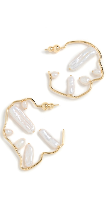 cult gaia juana earrings pearl one size