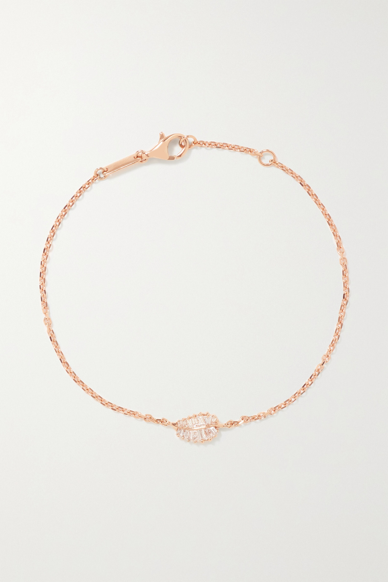 Anita Ko - Palm Leaf 18-karat Rose Gold Diamond Bracelet - one size