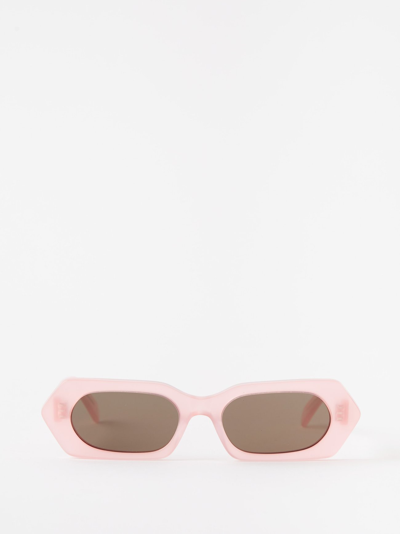 Celine Eyewear - Hexagonal Acetate Sunglasses - Womens - Pink Brown