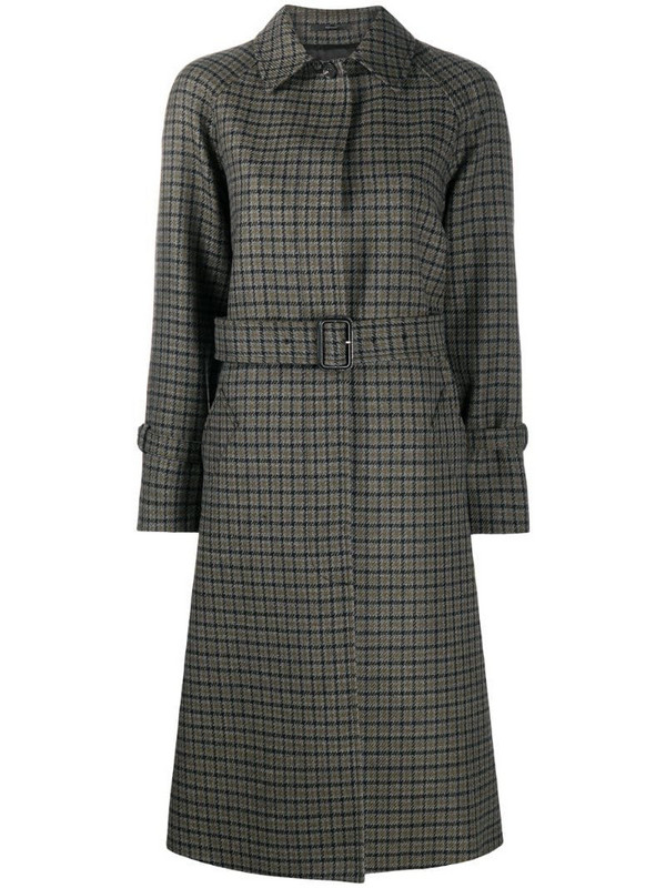 Paul Smith check belted wool coat in grey