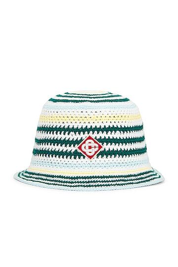 casablanca cotton crochet hat in white in multi
