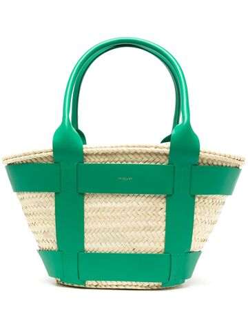 demellier the santorini basket tote bag - green