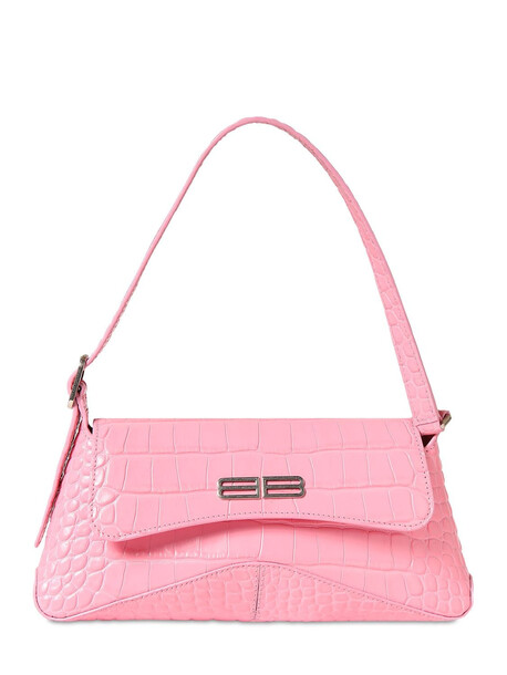 BALENCIAGA S Xx Flap Embossed Leather Shoulder Bag in pink
