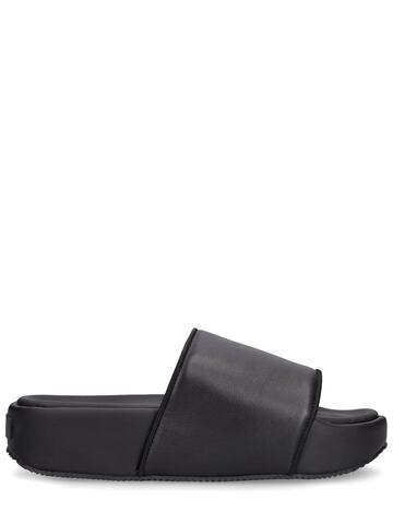 y-3 classic leather slide wedges in black