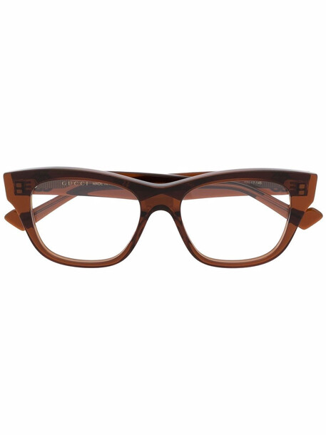 Gucci Eyewear rectangle-frame sunglasses - Brown