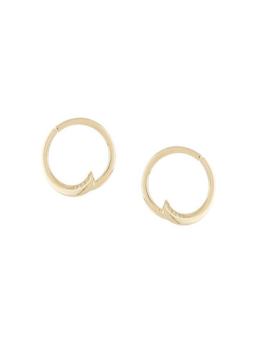 LE STER 18kt yellow gold diamond Pin Wheel hoop earrings