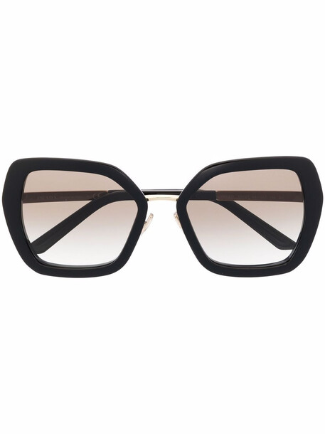 Prada Eyewear oversize angular sunglasses - Black