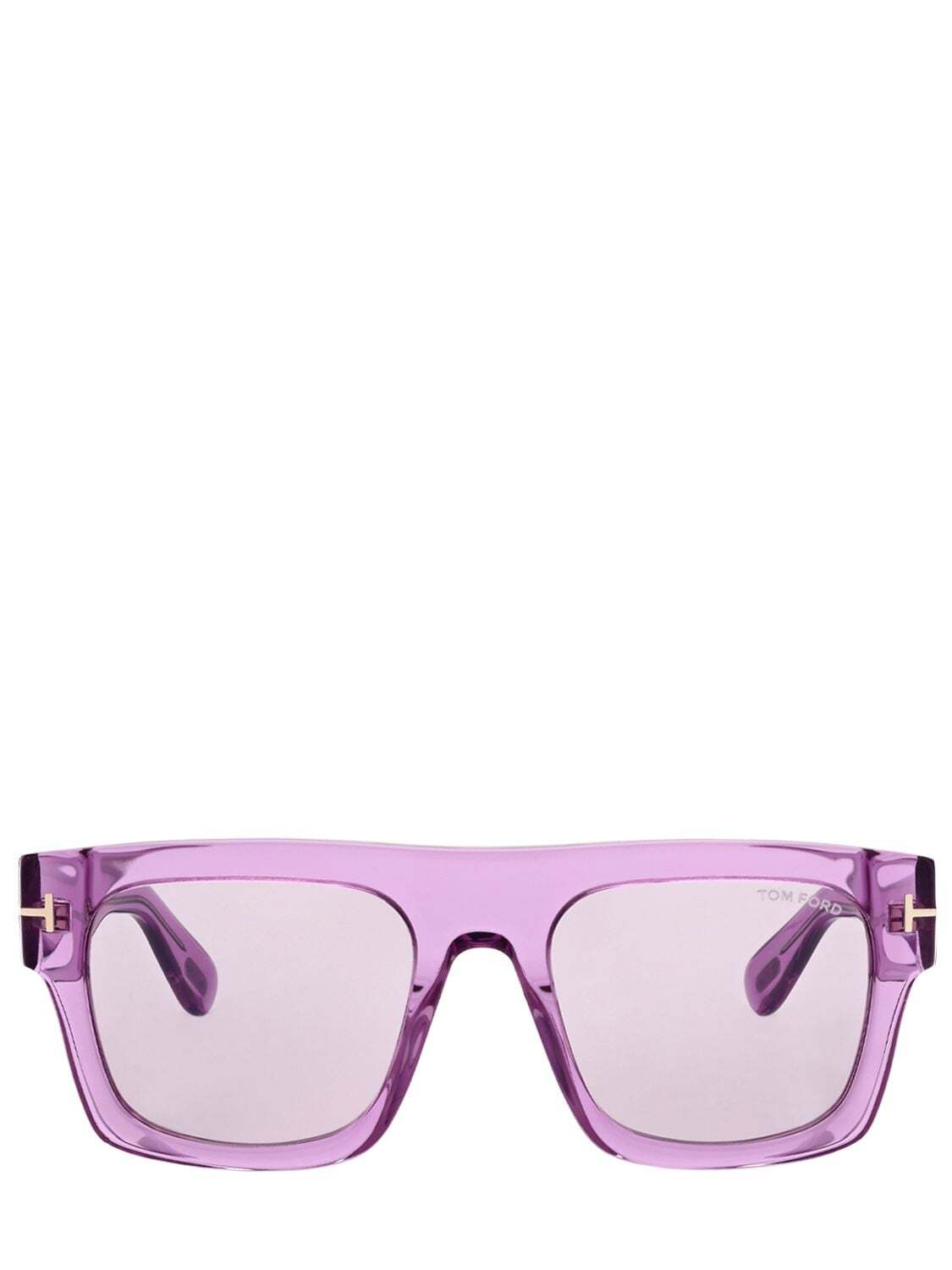TOM FORD Fausto Squared Acetate Sunglasses in rose / violet
