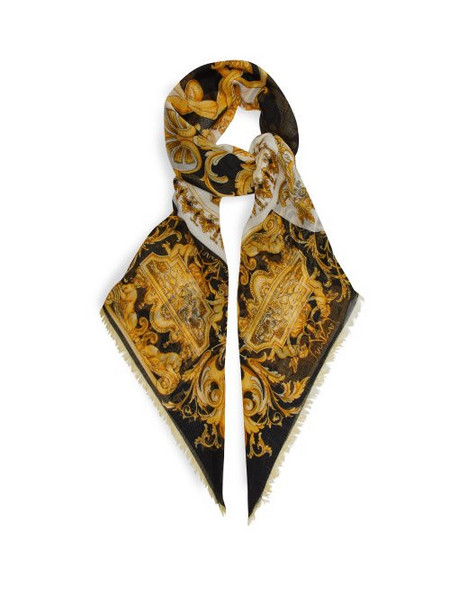 Versace Exclusive to mytheresa.com – fringed silk twill scarf - Wheretoget
