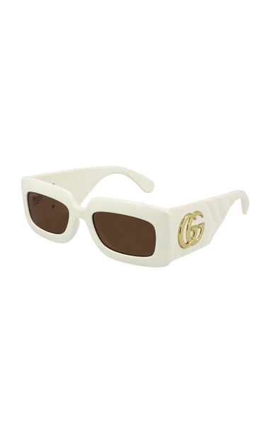 Gucci Square-Frame Acetate Sunglasses in white