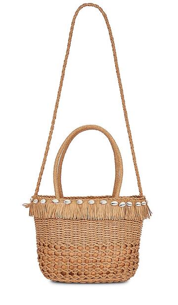 8 other reasons straw tote in neutral in brown