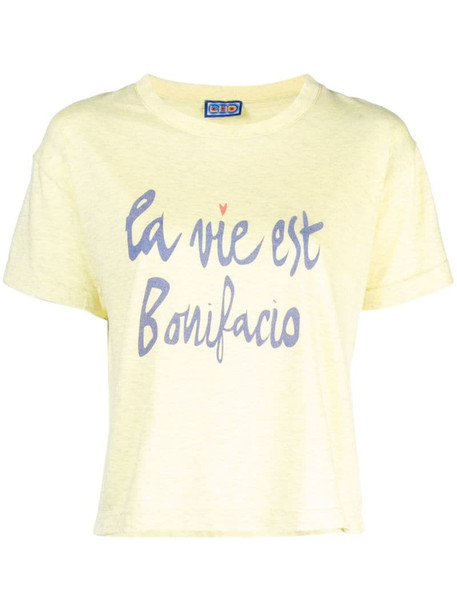 Lhd la vie est Bonifacio print T-shirt in yellow