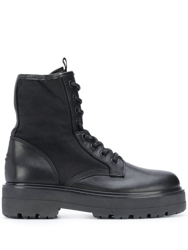 Tommy Jeans flatform lace-up boots in black