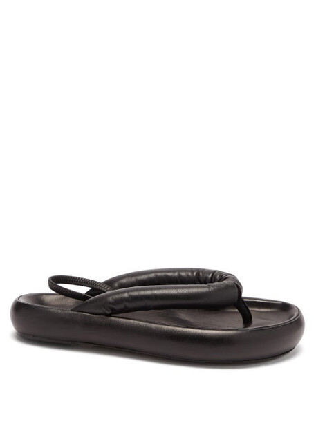 Isabel Marant - Orene Padded Leather Flatform Sandals - Womens - Black