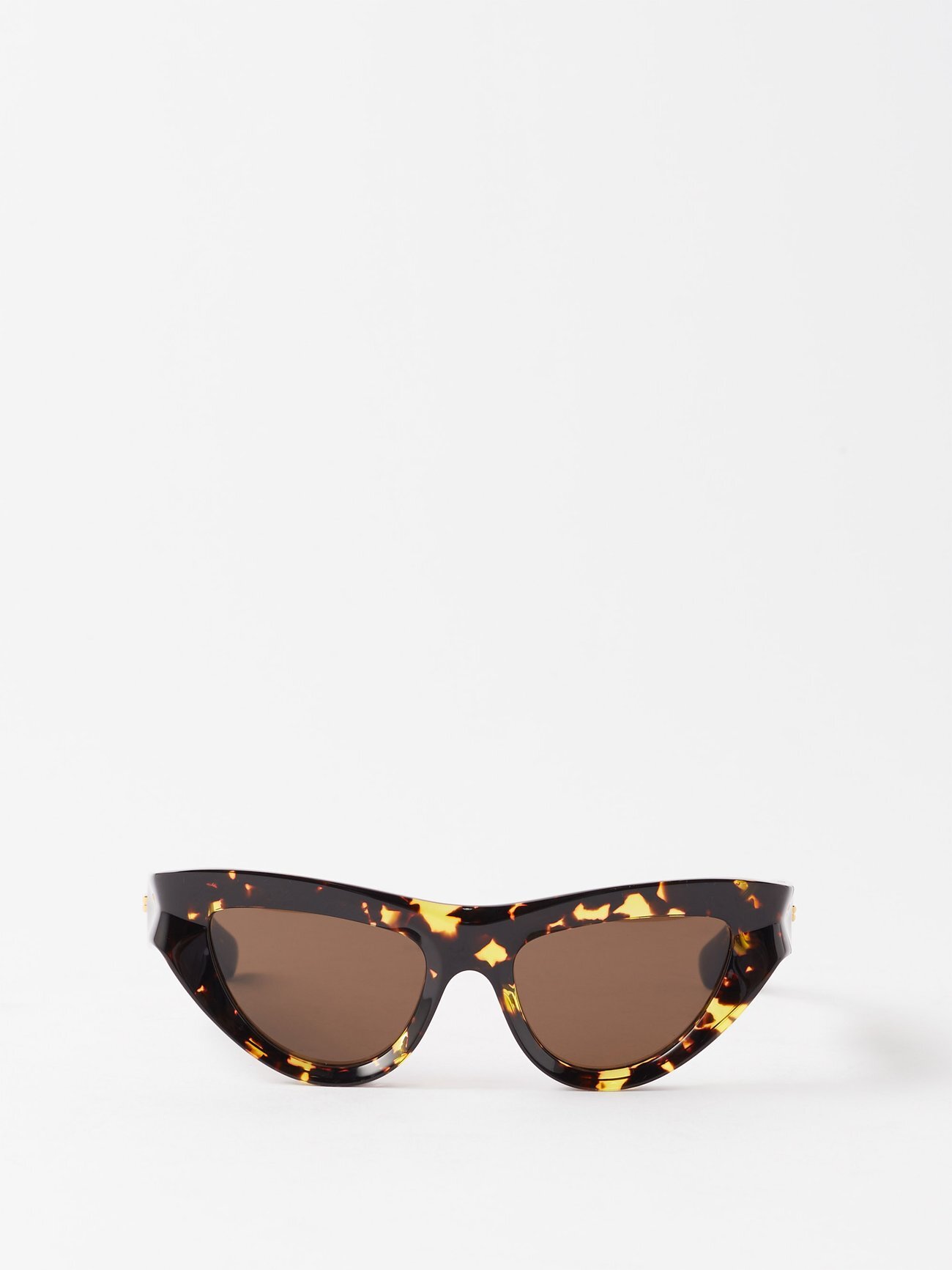 Bottega Veneta Eyewear - Cat-eye Marbled-acetate Sunglasses - Womens - Brown Multi