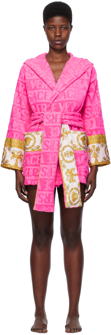 versace underwear pink 'i heart baroque' robe