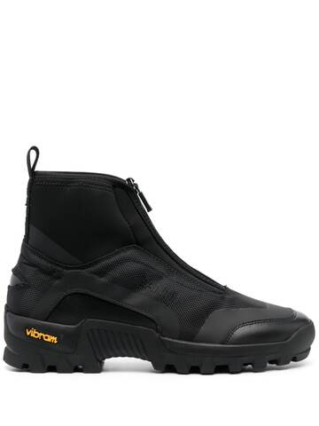 ganni high-top zip-up sneakers - black