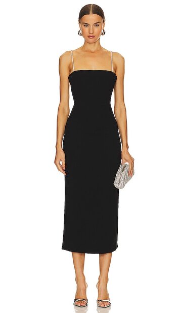 song of style dion embellished maxi dress in black