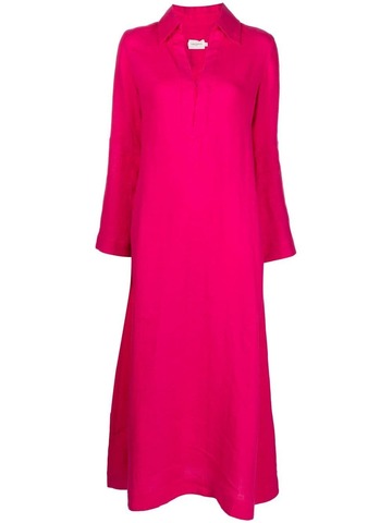 three graces veronica long-sleeve maxi dress - pink