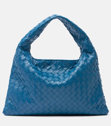 bottega veneta hop small leather tote bag in blue